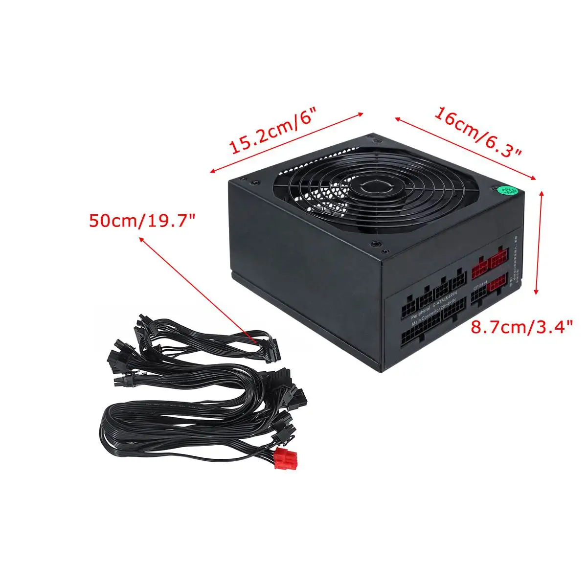 Блок питания для игрового ПК 750 Вт ATX 12 В 24Pin / PCI /SATA /ATX Walt 14 см новый вентилятор