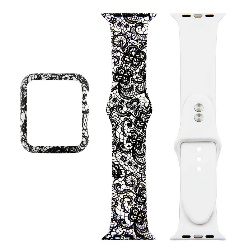 Ремешок и защитный чехол для смарт часов Apple Watch Series 6 5 4 3 2 1 браслет наручных iWatch 44