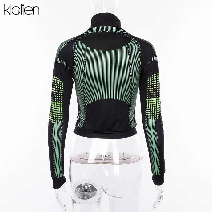 Klanien Горячие koop Vrouwen базовые Топы Осень Зима Actief Dragen Slanke Lange mouw футболка populaire groen blauw wilde спортивный топ