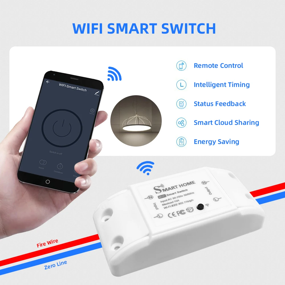 Smart Home House Wifi Wireless Remote Switch Breaker LED Light Controller  Module Home Smart life Tuya APP - AliExpress