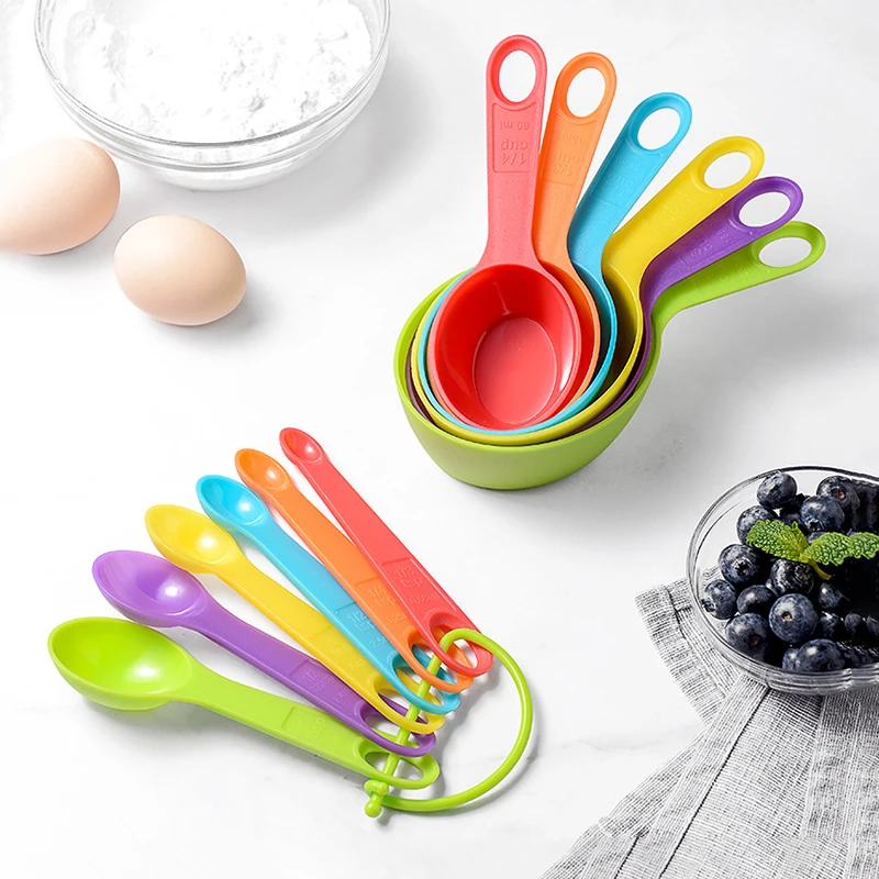 10pcs Plastic Measuring Spoons Set Teaspoon Sugar Scoop Cake Baking Flour  Measuring Cups Colourful Kitchen Measuring Tool Set - Measuring Spoons -  AliExpress