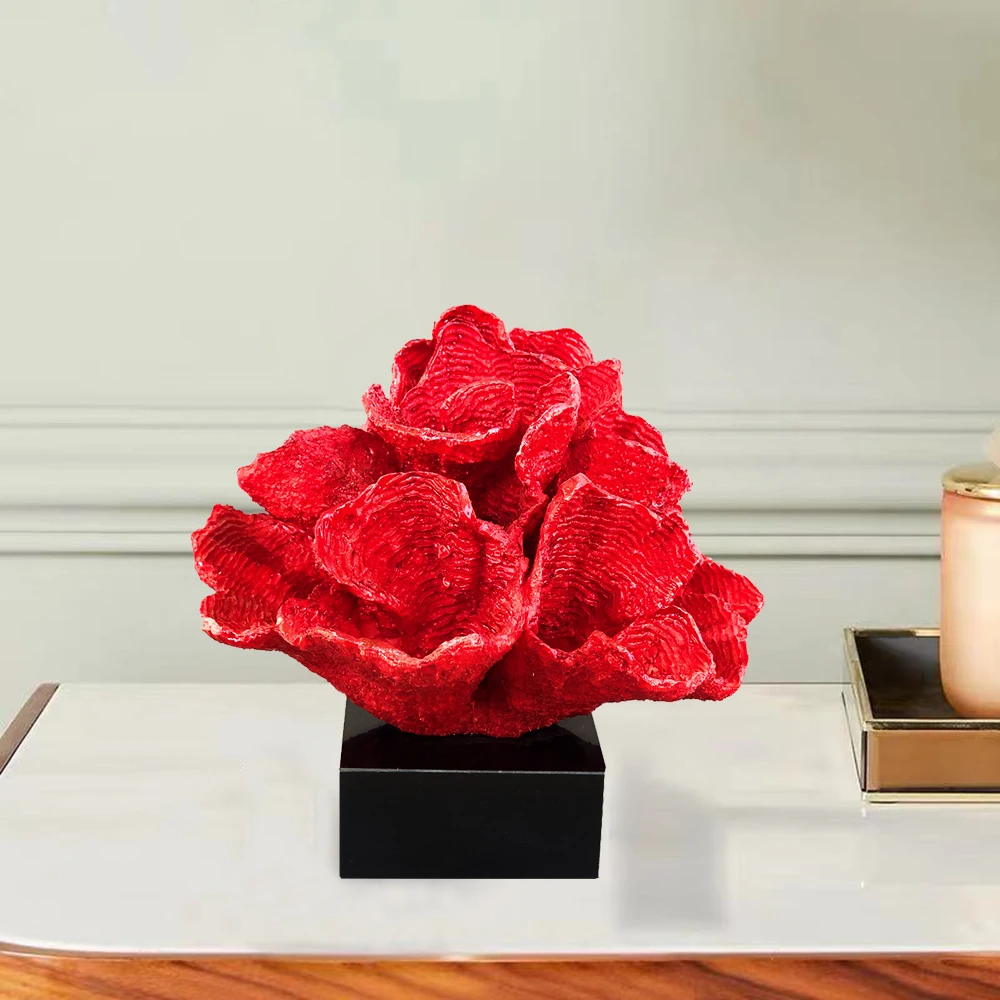 Decorative Cauliflower Coral Statue Accent, 9 inch by 9.84 inch,Resin Sculpture Display for Home Decor or Aquarium Red Decorative Cauliflower Coral Statue Accent, 9 inch by 9.84 inch,Resin Sculpture Display for Home Decor or Aquarium Red