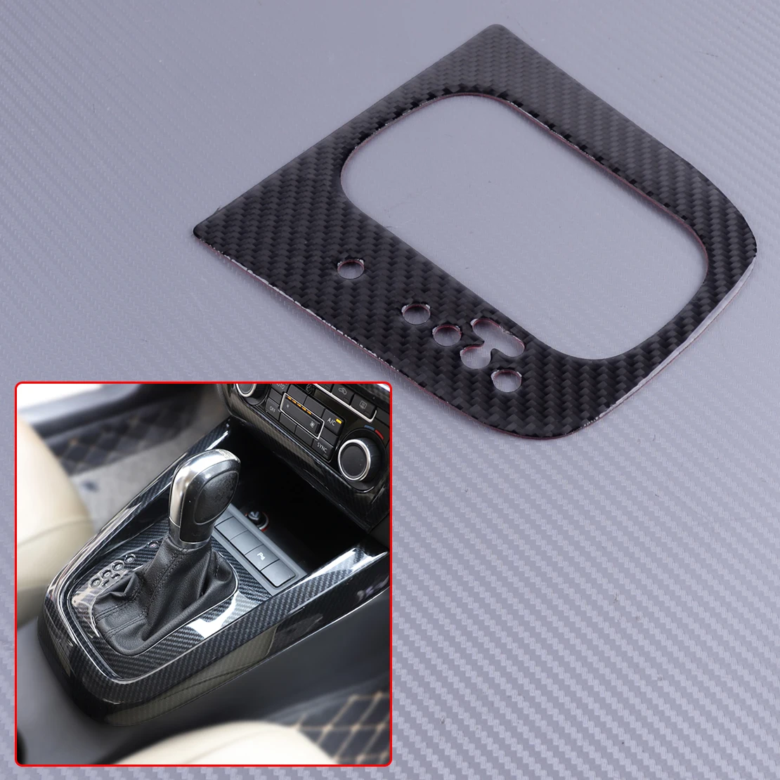 

DWCX Carbon Fiber Black Inner Center Console Gear Shift Box Panel Sticker Decoration Cover Trim fit for VW Golf 6 MK6 2008-2012