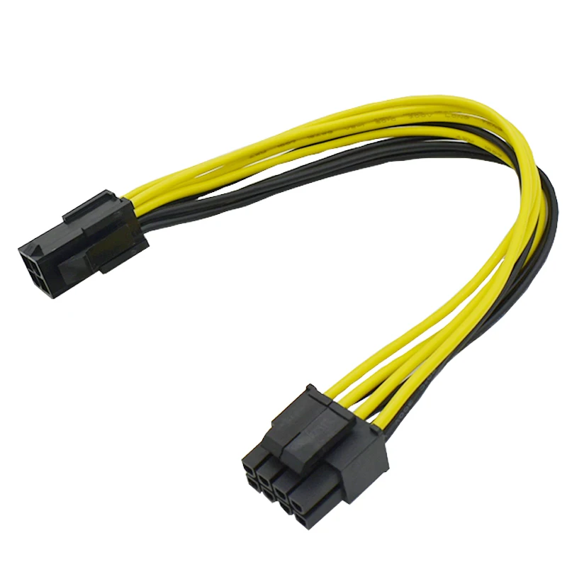 Lingable CPU 4Pin to 8Pin Power Extension Cable 20cm for Mining BTC Cables Adapter for PC 4P to 8P CPU P4 to P8 Converter Wire