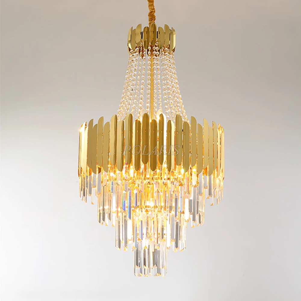 Современная хрустальная люстра, светильник ing Gold Cristal, подвесной светильник, подвесные лампы, внутреннее освещение