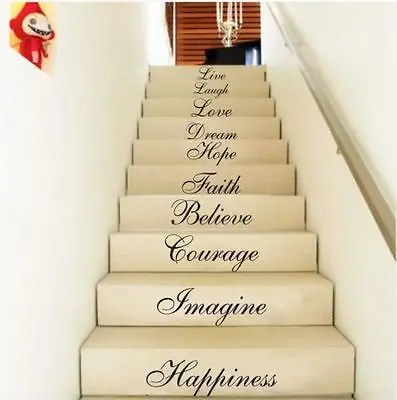 

New Creative Live Hope Laugh Stairs Wall Quote Words Decal Sticker Decal Vinyl Art Home Decor Positive Letter Wall Stickers