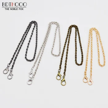 

New 60cm Twist Chain Purse Bag Strap Metal Shoulder Bags Chain Copper/ Silver/ Balck/ Lightgold Replace Women Bag Accessories