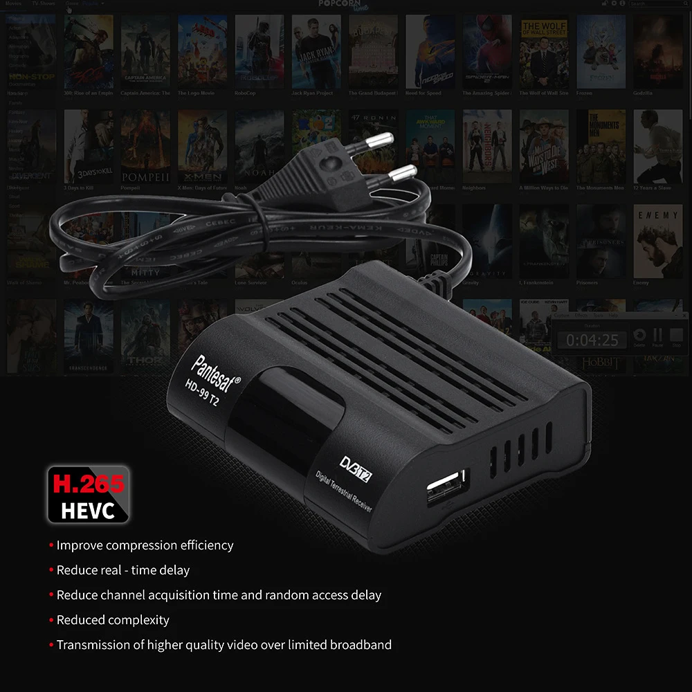 HDMI USB DVB T2 ресивер цифровой H.265 Full 1080P Поддержка PVR Megogo Youtube IP tv Turner Vga DVB-T/T2/C спутниковый ТВ приемник