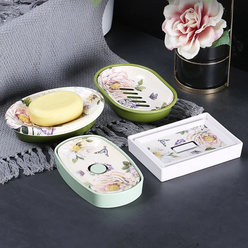 2 Layer Soap Dish Plastic Holder Sponge Storage Rack Bath Shower Plate Drain Hole Nordic Style Washbasin Bathroom Decor | Дом и сад