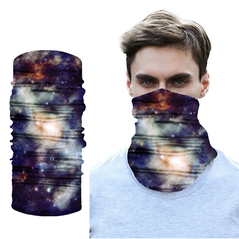 

3D Seamless Universe Galaxy Balaclava Magic Face Cover Warmer Ski Neck Scarf Shield Anti-UV Men Tube Bandana Sun Geometry