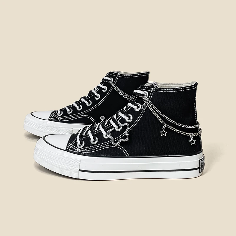 Amy and Michael New Original Designers Women Sneakers Fashion High Top Casual Flat Canvas Shoes Students Vulcanize Plimsolls 5