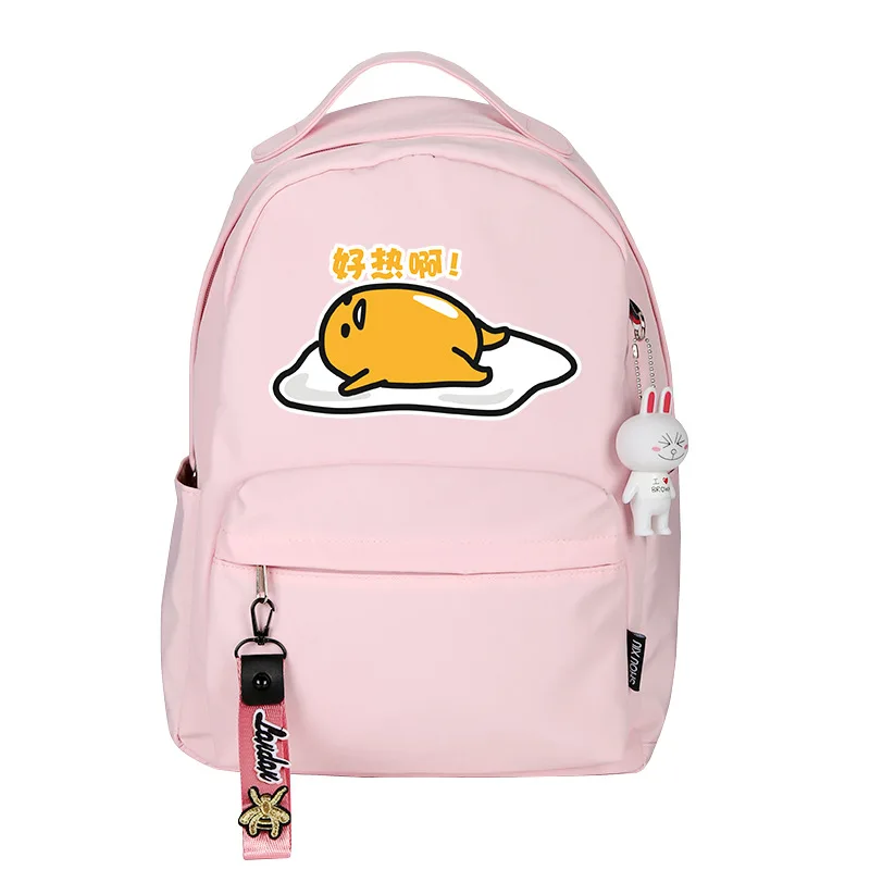 Мультфильм Gudetama Женский Рюкзак Kawaii яйцо девушки школьные сумки Mochila Feminina нейлоновый рюкзак для путешествий розовый рюкзак милый рюкзак