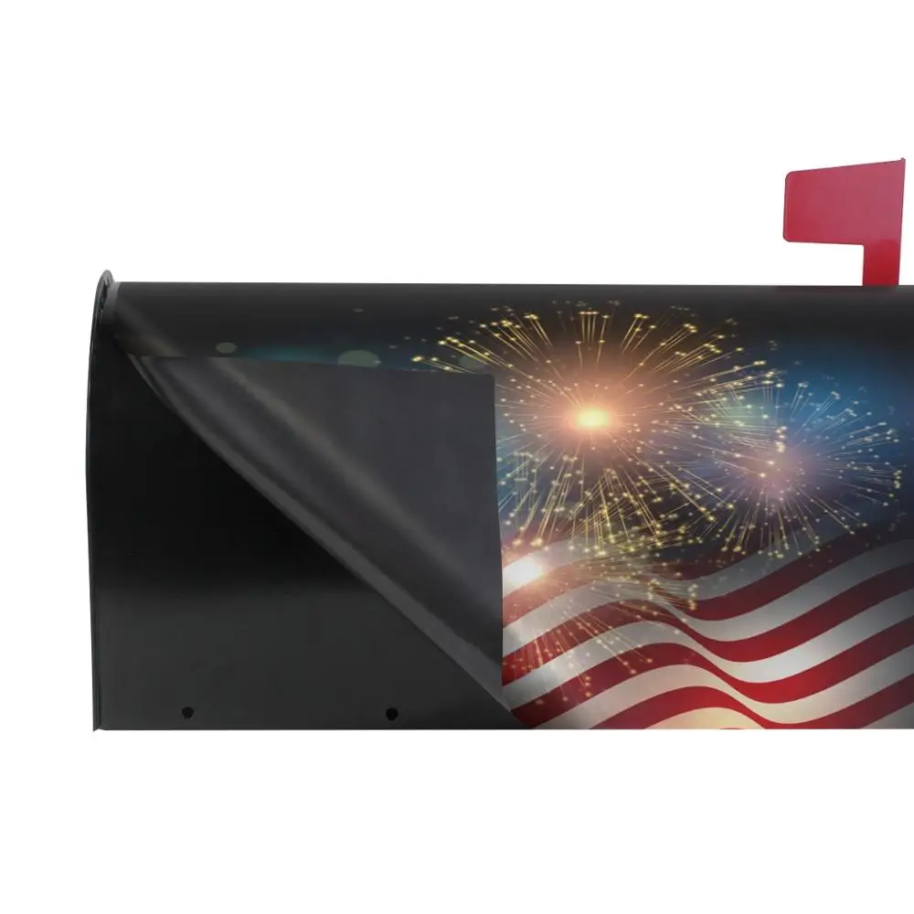 Американский флаг патриотический США Магнитный почтовый ящик Обложка почтовые ящики 4 июля день памяти фейерверк звезда почтовый ящик обертывания