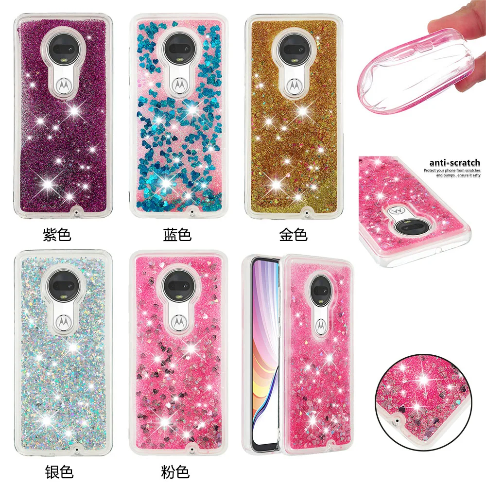 Luxury Glitter Liquid Quicksand Soft Silicone TPU Phone Case For Motorola Moto G7 Power Plus Play Bling Dynamic Back Cover |