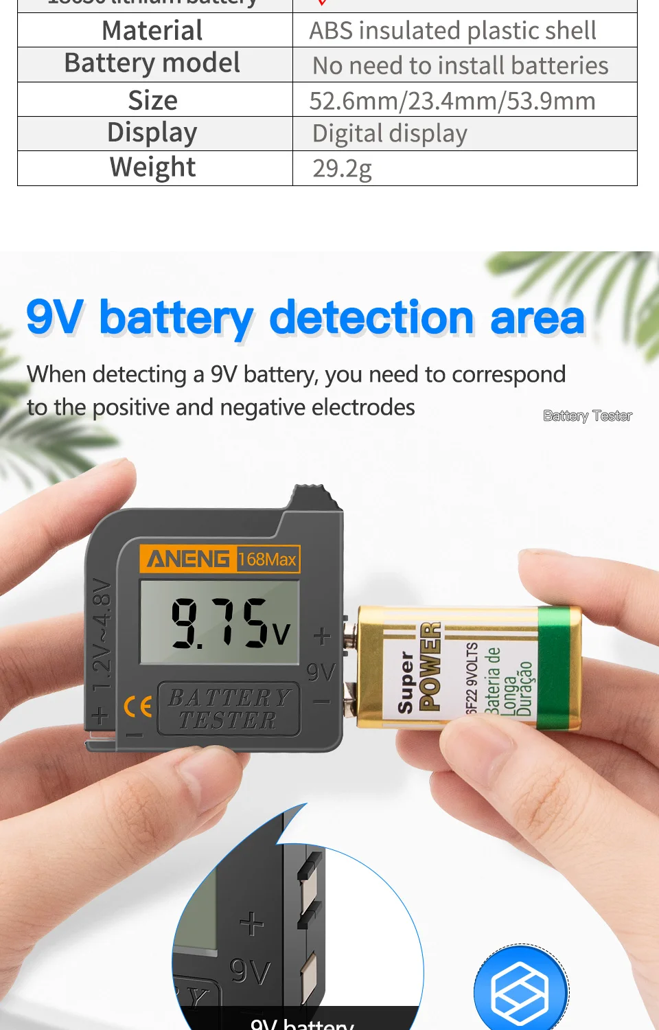 Aneng 168max Probador De Batería De Litio Digital Capacidad Prueba  Universal Analizador De Carga A Cuadros Verificación De Pantalla Aaabutton  Cell - Industrial Y Comercial - Temu Spain