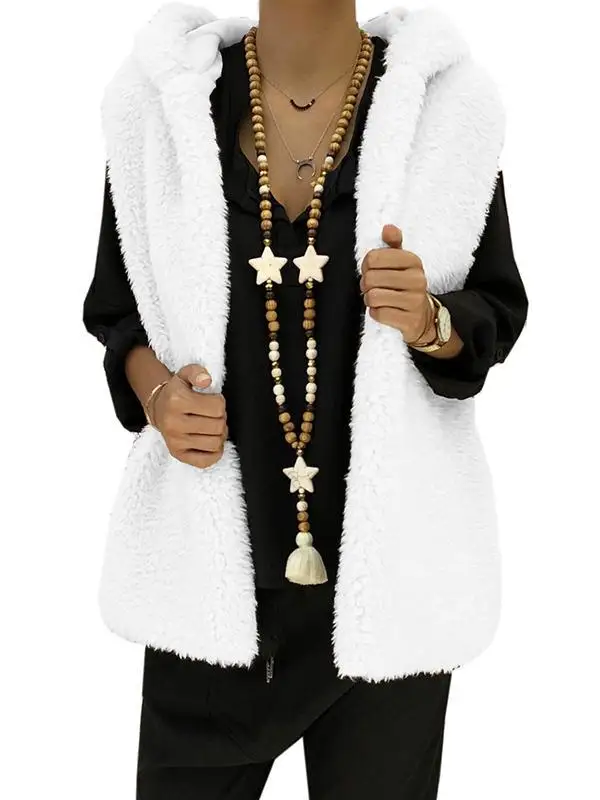 New Arrival Women's Hooded Vest Sleeveless Coat clip Spring and Autumn Loose Female Cardigan cape Sweater Outerwear