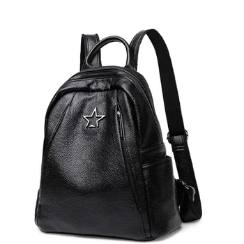 

Women Genuine Leather Backpacks Vintage Cowhide Female Shoulder Bag Travel Ladies Bagpack Mochilas School Bags For Girls Preppy
