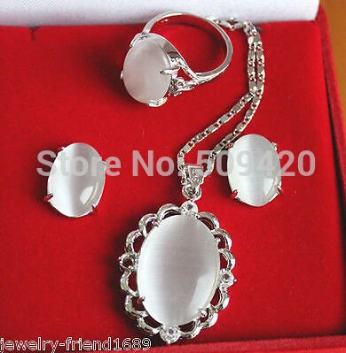 free shipping &gt hot! 18kgp Inlay opal stone Tiger's Eye Crystal Necklace Earring Ring set | Украшения и аксессуары