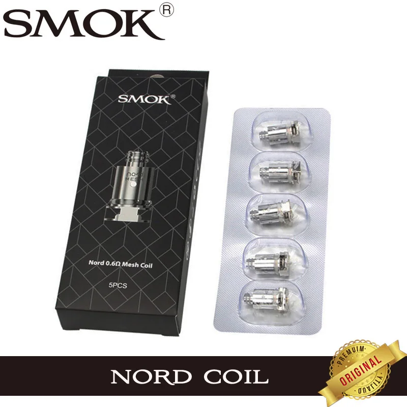 5PCs/lot Original Smok Nord Coil 1.4ohm mesh 0.6ohm coil Ceramic Coil 1.4ohm MTL coil 0.8ohm head for E Cigarette SMOK Nord Vape