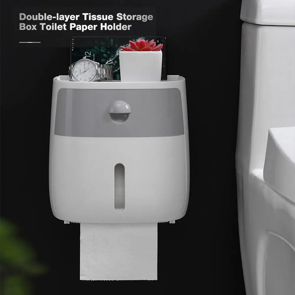 Double-layer Paper Towel Storage Box Waterproof Wall-mounted Toilet Living Room Bathroom Kitchen Tank Rack | Дом и сад
