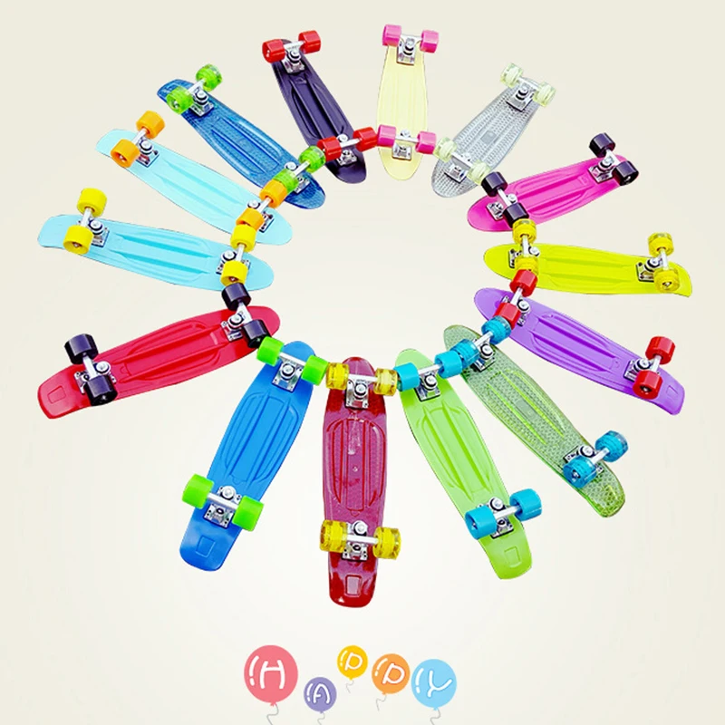 Flash Wheel Mini Cruiser Skateboard Bambini Bambini Fish Board Retro Penny Scooter Skate Board Truck Bearing Boy Girl Fish Boards