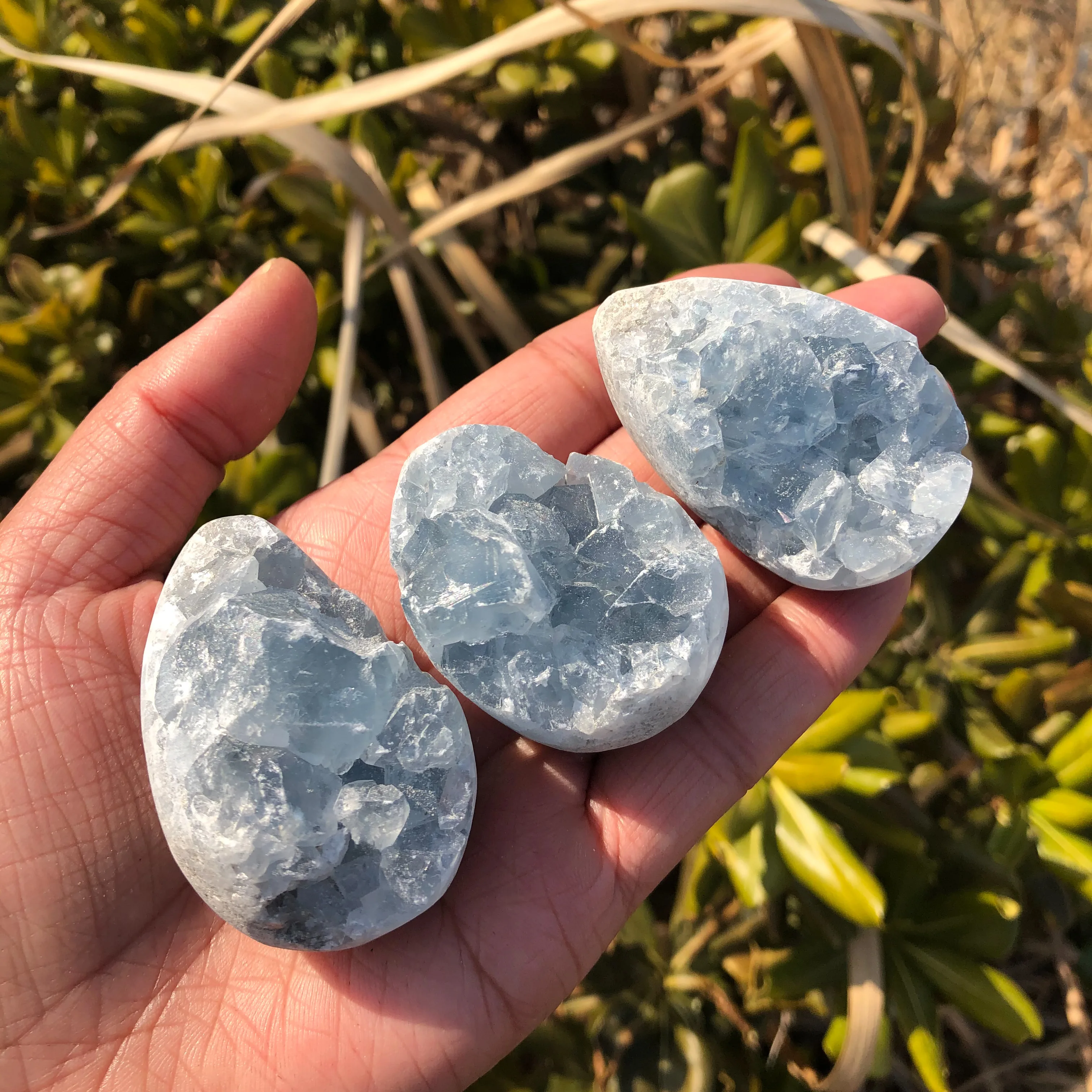 Natural Blue Crystal Quartz Cluster Stone Mineral Healing Specimen Decor Gift US 
