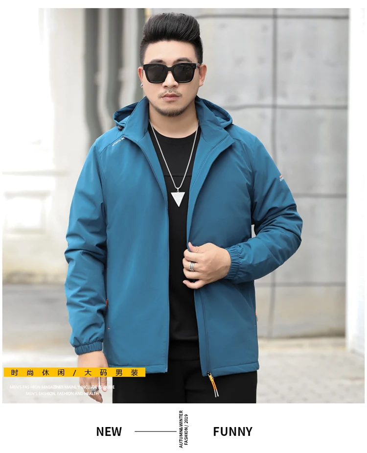 Новинка, большие размеры 10XL 9XL 8XL 7XL 6XL, Мужская Флисовая Куртка с капюшоном, Мужское пальто, повседневные однотонные куртки, хлопковые мужские куртки