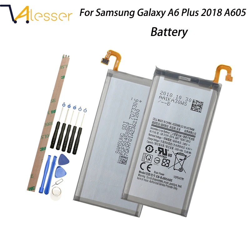 Alesser для samsung Galaxy A6 плюс A605 Батарея 3500 мА/ч, Ёмкость Замена+ инструменты для samsung Galaxy A6 плюс чехол для телефона