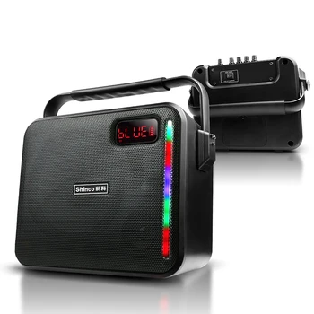 

Shinco 15W Subwoofer Karaoke Speaker with 1 Microphone Portable Bluetooth Speaker PA System for Outdoor Meeting and Home Party