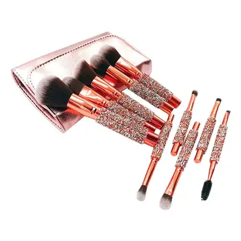 

10PCS Strass Makeup Brushes With Storage Bag Beauty Cosmetic Tool Set