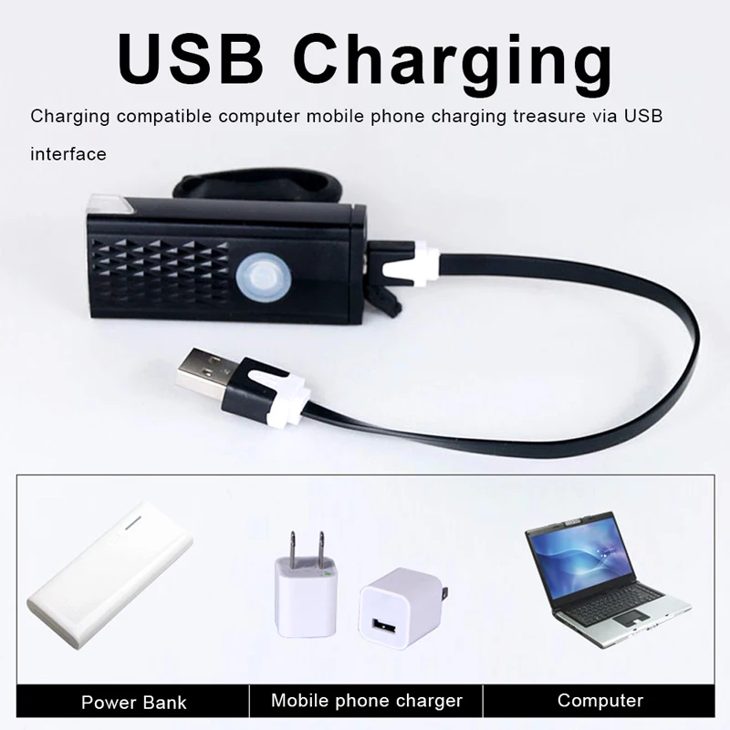 Велосипедный светильник USB Перезаряжаемый 300 люмен велосипедный фонарь передний головной светильник вспышка светильник свет велосипеда аксессуары