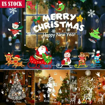 

CHRISTMAS WHITE SNOWFLAKE WINDOW STICKERS SELF CLINGS REUSABLE DECORATIONS DECAL
