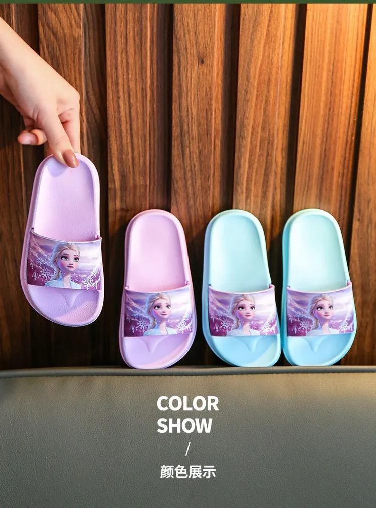 Children Slippers Cartoon Frozen Elsa Iron Man Baby Boy Girl Lovely Princess Flat Kids Beach Home Anti-slip Shoes Inside Outside child shoes girl