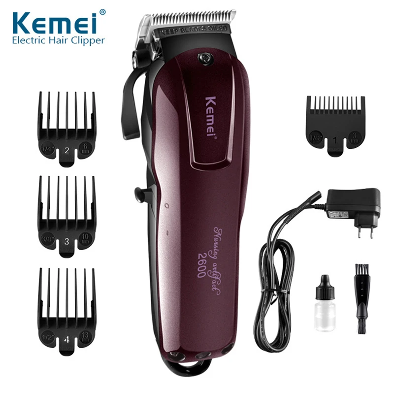 Kemei 2600 профессиональная машинка для стрижки волос перезаряжаемая машинка для стрижки волос Бритва мощный триммер для волос Бритва титановое лезвие KM-2006
