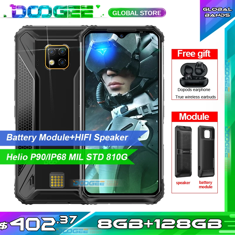 Doogee S95 Pro модульный прочный мобильный телефон IP68/IP69K смартфон 6," дисплей Helio P90 Восьмиядерный 48MP Тройная камера 8 Гб 128 ГБ