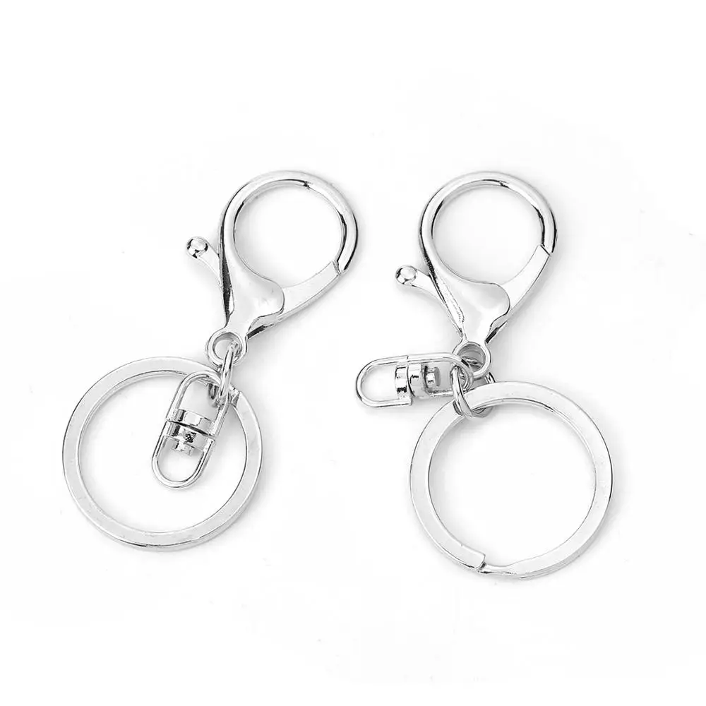 

DoreenBeads Fashion Zinc Based Alloy Keychain & Keyring Silver Tone Accessories DIY Findings Components 68mm x 30mm, 2 PCs