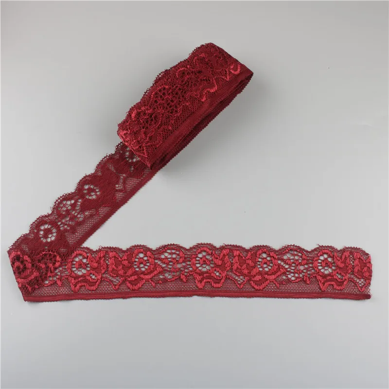 5Yards/lot Elastic Lace Trims for Sewing Clothing Wedding Decorations 30mm Christmas Stretch Lace Fabric Ribbon DIY