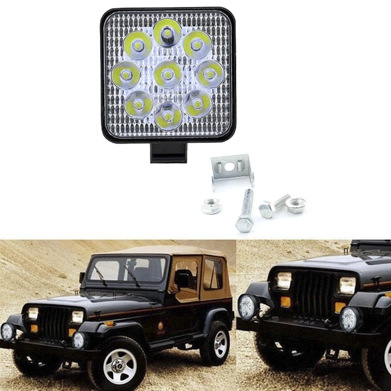 1 шт. 27W 2200lm 12-24V IP67 6000K квадратная светодиодная лампочка для ...