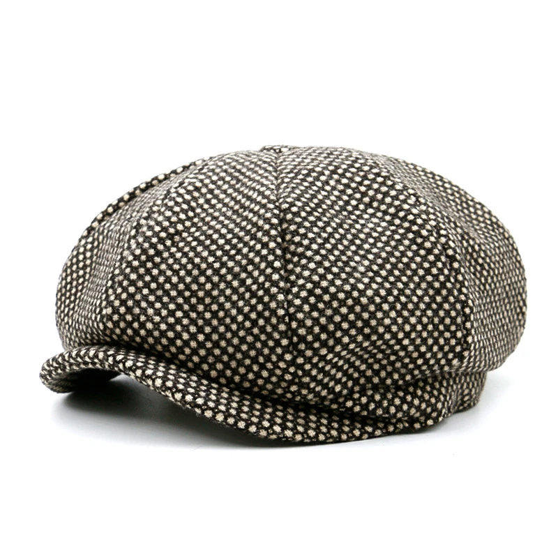 Классическая хлопковая кепка Newsboy для мужчин, Осень-зима, теплые твидовые Восьмиугольные шляпы для мужчин, шапко, детективные шапки, ретро плоская кепка Newsboy s