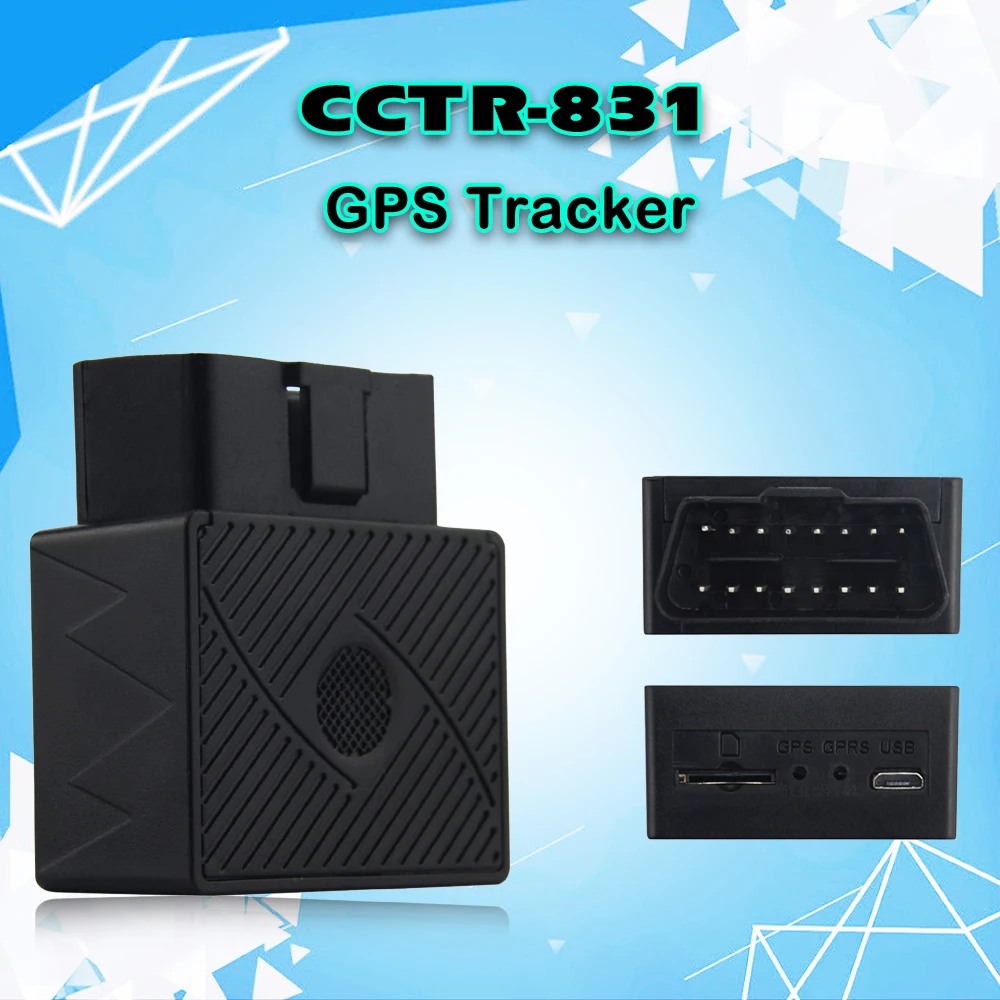 

4 GSM Vehicle-device-plug CCTR-831 GPS Tracker Wide Range Working Voltage Shock Sensor rechargeable battery Web/App locating