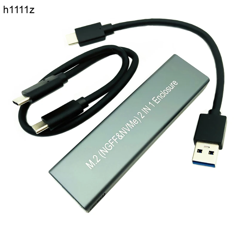

Чехол для M2 SSD, Футляр NVME M.2 на USB Type C 3,1, адаптер SSD для двухпротокольного NVME PCIE NGFF SATA M/B Key, чехол для SSD диска