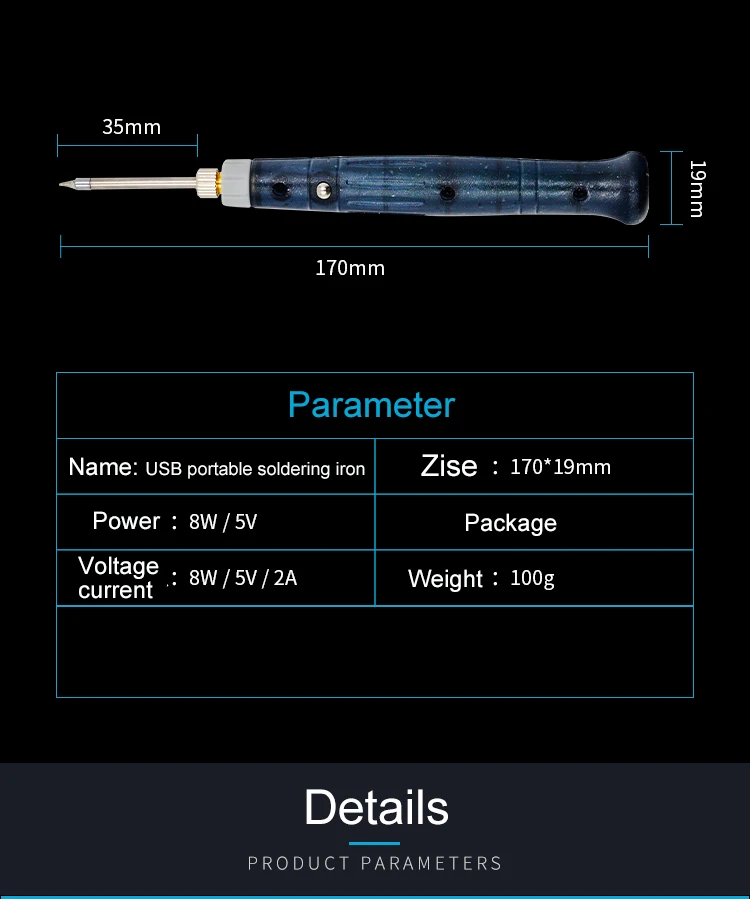Портативный USB мощность 8 Вт Электрический паяльник сварочная наладочная станция для пайки Инструменты для ремонта равномерно 5 секунд быстрый нагрев