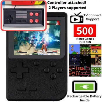 

Retro Mini Handheld Arcade, Built-in With 500 Classic Games 2 Players Mode Miniature Console Handheld Portable Game