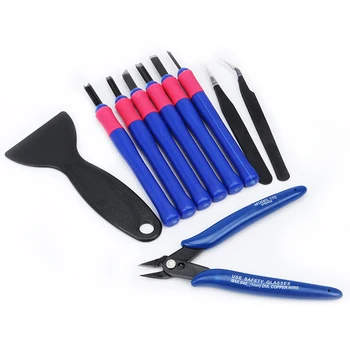 

3D Printer Accessories Clipper Tweezers Tweezers Print Repair Knife Set of 10 Tool Set Repair Knife Tweezers Mold Deburring Clam
