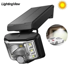 Новая уличная лампа с солнечной батареей датчик движения настенный светильник IP65 водонепроницаемый уличный светильник солнечный светильник для сада во дворе аварийная безопасность