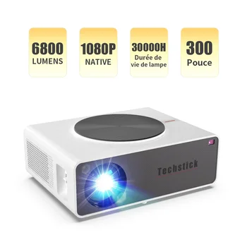 

Techstick Video Projector LCD1920*1080P HD Projector, HDMI, USB, VGA, AV Devices for Home Theater Laptop Game Party
