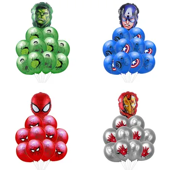

New 1Set Spiderman Hulk Captain America Iron Man Latex Balloons The Superhero Theme Ballons Birthday Party Decorations Boy Toys
