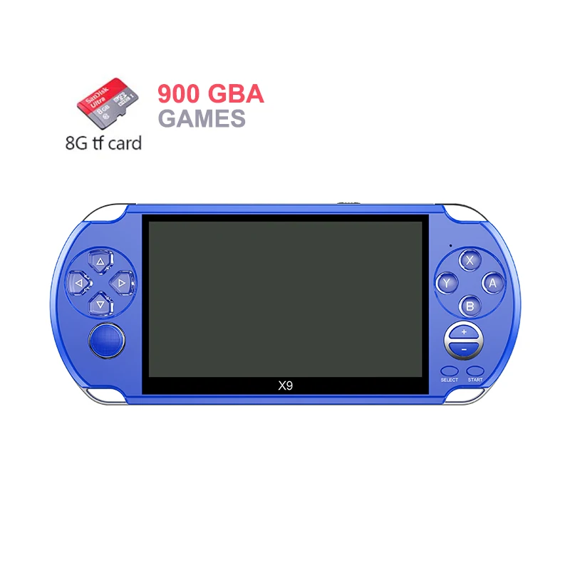blue with card Данные лягушка 5,0 дюймов видео игровая консоль 8 Гб памяти ручной Ретро игровой плеер Поддержка ТВ выход с MP3 камерой для NES/GBAGame - Цвет: blue with card