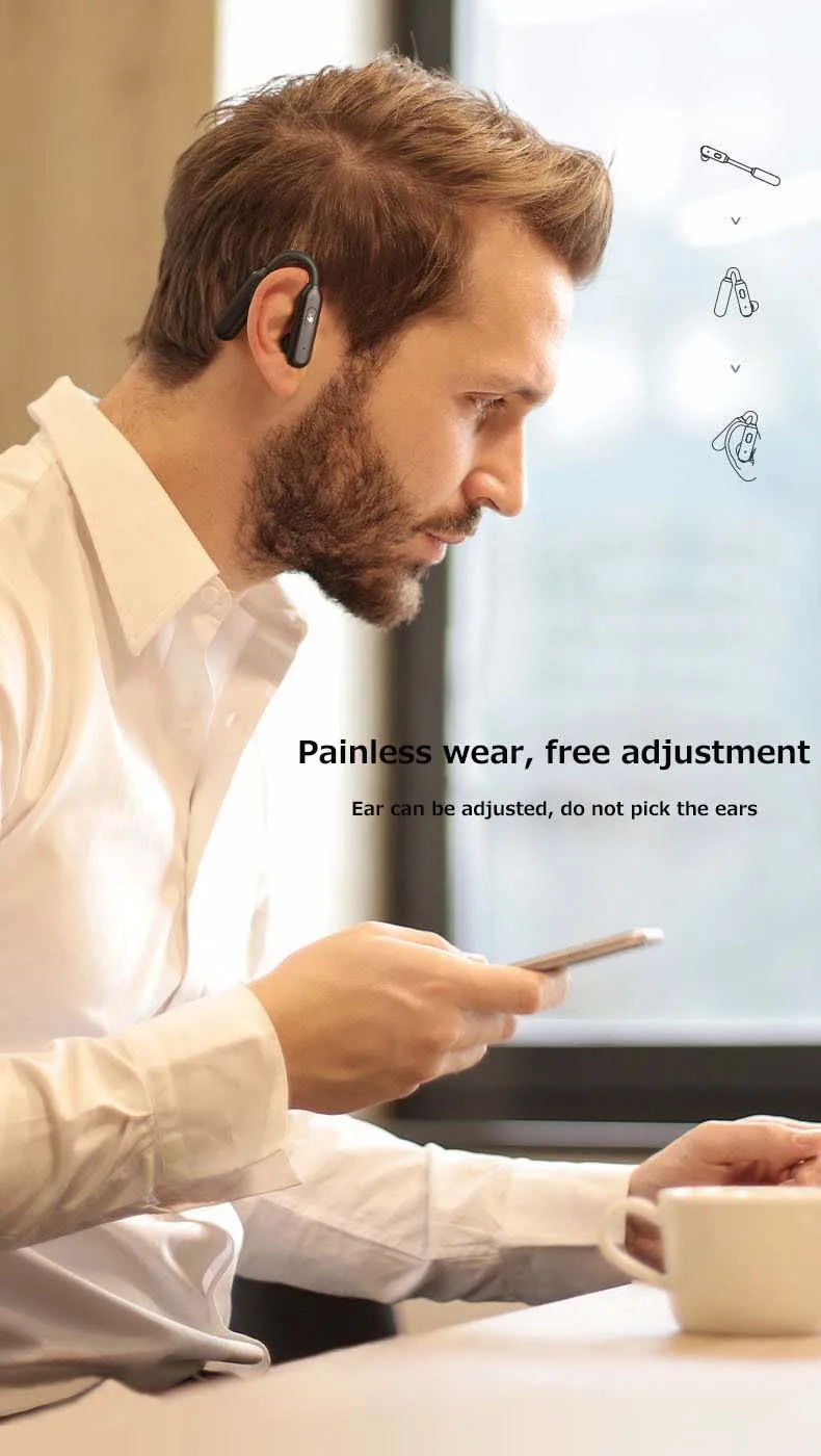 JINSERTA Handsfree, беспроводные Bluetooth 5,0 наушники, бизнес bluetooth-гарнитура с микрофоном для водителей, Спортивная поддержка, длительное время ожидания