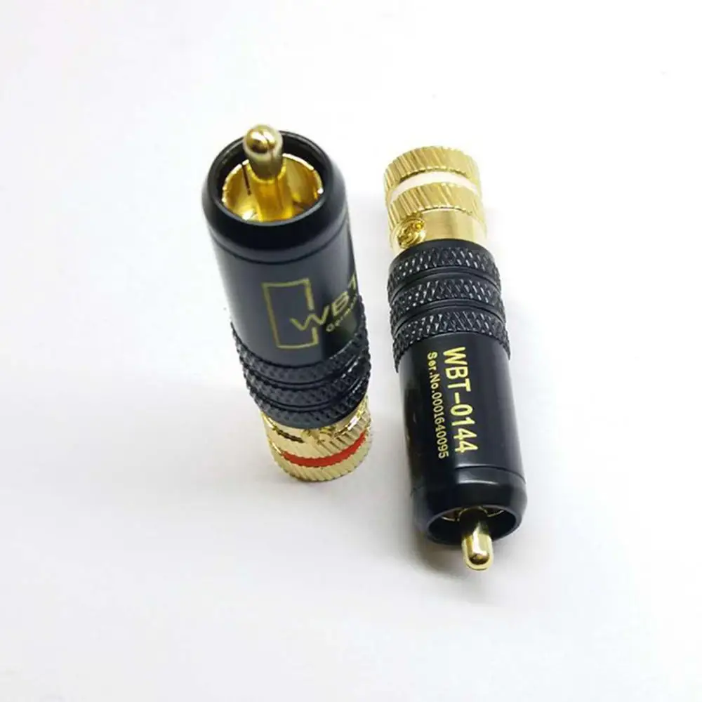 2pcs WBT-0144 Gold Plated RCA Locking Plugs Audio Video Connectors YT